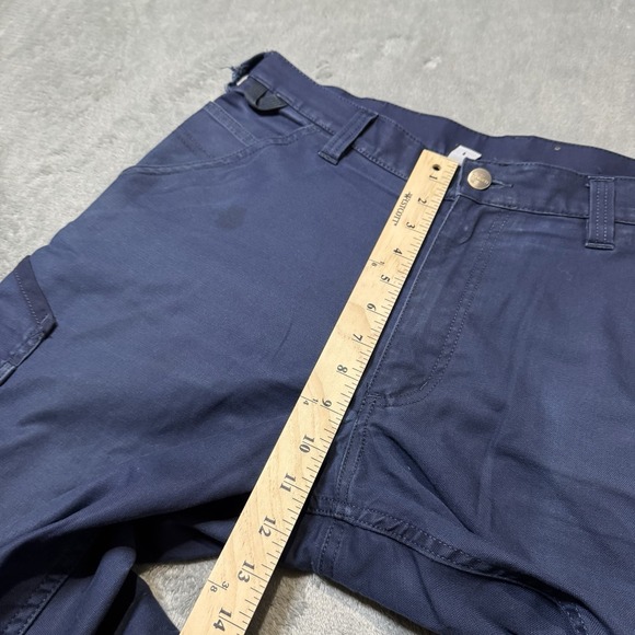 Carhartt Navy Blue Mens Cargo Work Pants Size 34x30 Faded and Distressed Utility - Picture 12 of 14